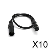 Maxbell 10x5-Pin Male to 3-Pin Female XLR Turnaround DMX Adapter Cable