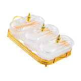 Maxbell Snack Serving Tray 3 Compartments Platter Candy Plate for Candy Nuts