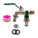 Maxbell Garden Hose Splitter 2 Way with Double Outlet Brass Hose Connector Water Tap