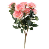 Maxbell Artificial French Rose Flower Bouquet Wedding Home Floral Decor Pink