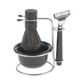 Maxbell Maxbell 4 In 1 Shaving Grooming Set Bristle Hair Shaving Brush Stand Mug Bowl for Men