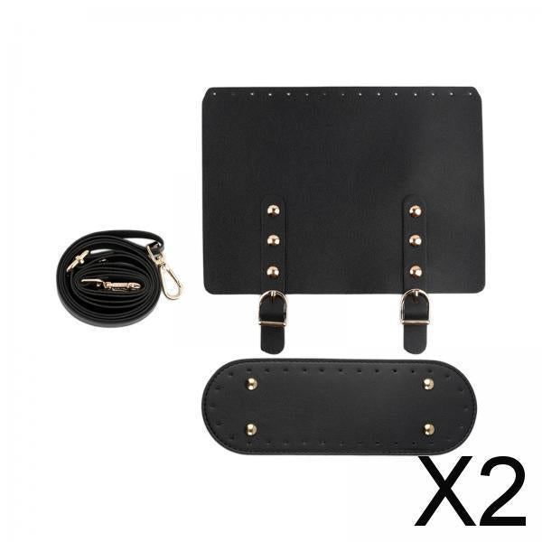 Maxbell 2xKnitting Crochet Bag Adjustable Shoulder Strap for DIY Purse Making Kits Black