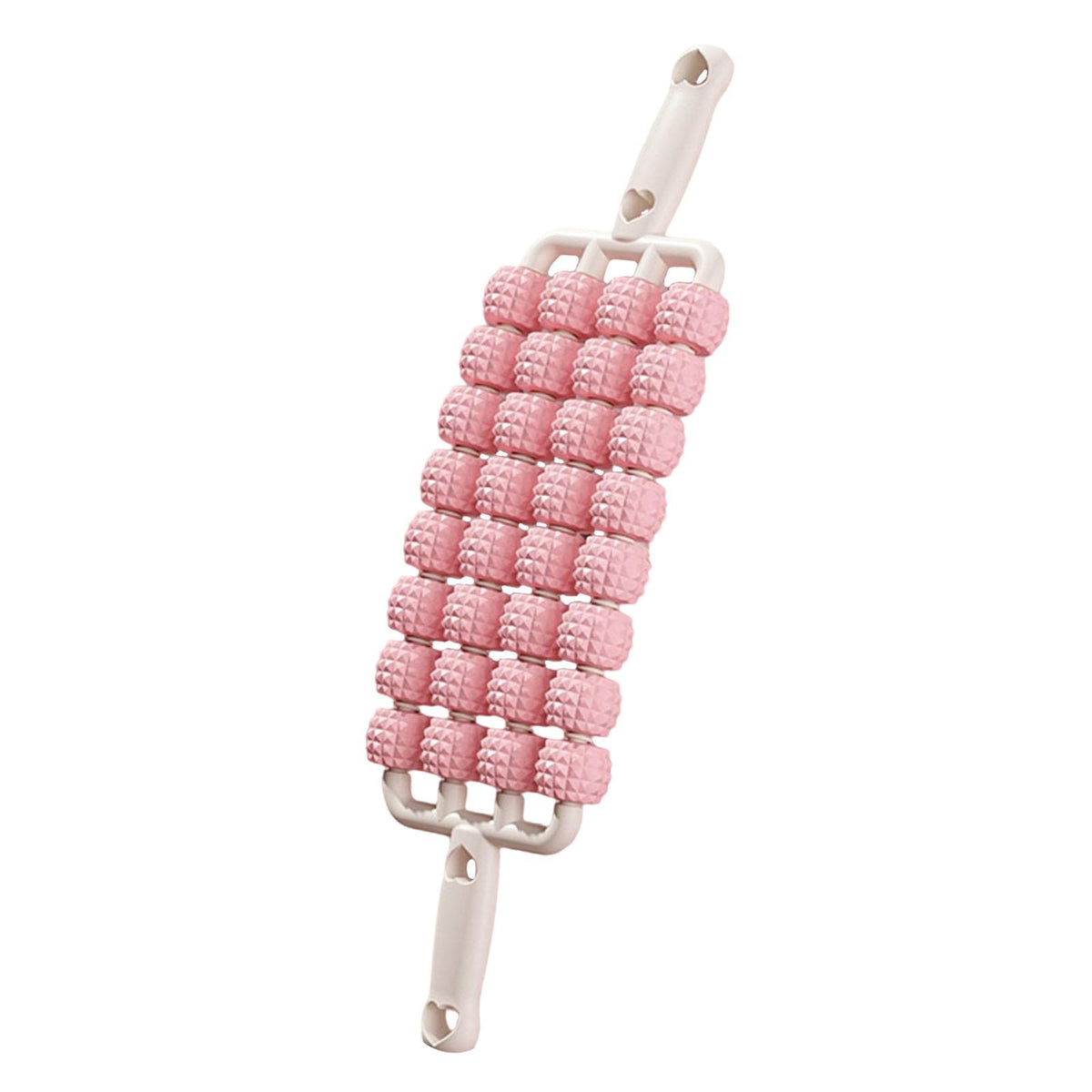Maxbell 4 Row Roller Massage Stick Tool Calf Rolling Massager for Back Thigh Abdomen Pink