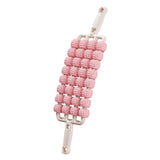 Maxbell 4 Row Roller Massage Stick Tool Calf Rolling Massager for Back Thigh Abdomen Pink