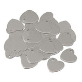 200x 14mm Metal Flat Heart Blank Stamping Charms Tag Pendants Jewelry Making