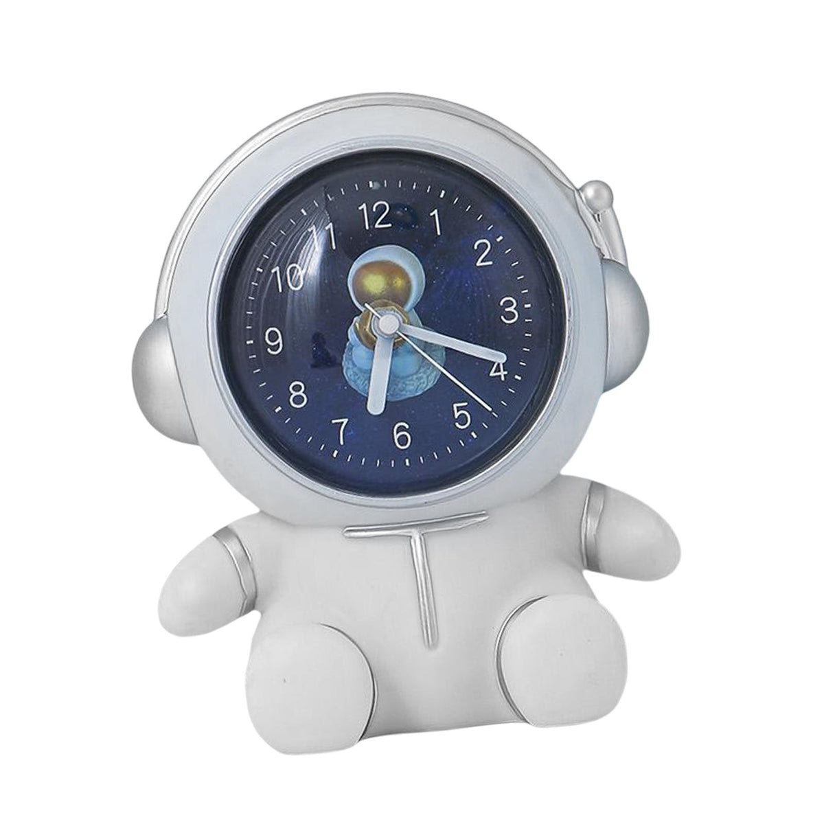 Maxbell Maxbell Cartoon Desk Clock Wake up Silent Outer Space Clock for Home Bar Cafe white