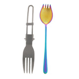 Maxbell 2Pcs Portable Camping Picnic Spoon Fork Cutter Stainless Steel Spork