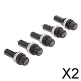 Maxbell 2x5 Pieces Chassis/Panel Mount Glass Tube Fuse Holder for 6x30mm Fuse