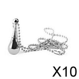 Maxbell 10xStainless Steel Bottle Cremation Ash Urn Memorial Pendant Necklace Silver
