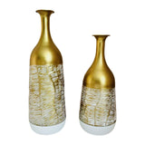 2Pcs Metal Flower Vase Faux Flower Arrangement Elegant Home Centerpiece Vase A