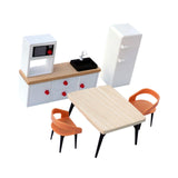 Maxbell Dollhouse Furniture Set DIY Part Pretend Play Toy for Girls Toddlers 3+ Boys white