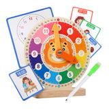 Maxbell Wooden Teaching Clock Educational for 3 4 5 Year Old Children Boys and Girls