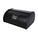 Maxbell Metal Bread Box Kitchen Counter Roll Top Bread Bin for Home Entrance Cookies Black