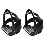Maxbell 2Pcs Adults Stirrups Heavy Duty Horse Stirrups for Equestrian Saddle Outdoor Black