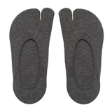 Maxbell 3xWomen 2 Toe Flip Flop Socks Women No Show Toe Socks for Loafer Shoes Sneaker Dark Gray