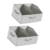 Maxbell 2x Foldable Storage Bins Premium Closet Organizer for Bedrooms Clothing Toys Speckled Gray