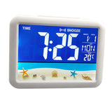 Maxbell LCD Color Screen Alarm Clock Digital Beside Clock for Students Seaside