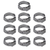 Maxbell 2x10 Pieces Stainless Steel Single Ear Clamps Hydraulic Hose 10 x 20.3-23.5mm
