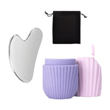 Maxbell Ice Face Roller and Gua Sha Set Face Body Back Multifunctional Massage Board Violet