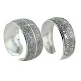 Maxbell Women Vintage Tibetan Silver Carved Totem Bangle Adjustable Cuff Bracelet