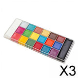 Maxbell 3xFace Body Paint Painting Palette Face Painting for Halloween Cosplay Holiday