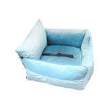 Maxbell Maxbell Cat Dog Car Seat Travel Carrier with Fixed Strap Comfortable and Thick Blue S