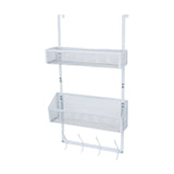Maxbell over The Door Storage Rack Hanging Door Organizer for Bedroom Closet Kitchen White Double Tier