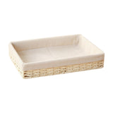 Maxbell Woven Basket Modern Rectangular Organizer Bin for Fruits Appetizer Breakfast Beige L