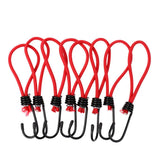Maxbell Maxbell 8 Pieces Bungee Hook Tie - Tarpaulin Bungee Stretch Cord Straps w/ Hook Red