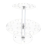 Maxbell Ice Cream Cone Holder 24 Holes 2-tier Clear for Birthday Anniversaries Party