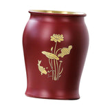 Maxbell Metal Pen Holder Gift Table Decor Tea Accessories Container for Desktop Home Red