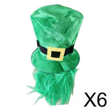 Maxbell 6pcs Mens St. Patricks Day Green Leprechaun Hat w/ Beard Irish Costume