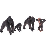 Maxbell 4pcs Lifelike Gorilla Family Model, Wild Animal Figurines, Kids Toy Desktop Ornaments - Aladdin Shoppers