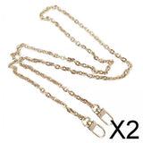 Maxbell 2xMetal Chain Strap Handle Replacement for Purse Shoulder Handbag 120cm