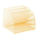 Maxbell Fan Shaped File Organizer Space Saving Storage Rack for Gift Decoration Room Gold and L