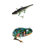 Maxbell Wind Up Tin Toy Jump Frog & Crocodile clockwork toy vintage retro Clockwork gift