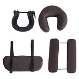 Maxbell Face Cradle with Pillow for Massage Table Sturdy PU Leather Stable Universal coffee