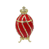 Easter Egg Trinket Box Rings Holder Wedding Charms Enamel Hinged Jewelry Box Red
