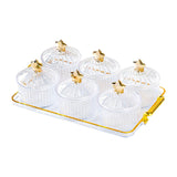 Maxbell Divided Serving Dishes Dried Fruit Tray with Lid for Cookies Dried Fruit Nut 6 Grid