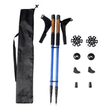 Maxbell 2Pcs Mountain Trekking Poles Telescopic Stick for Backpackers Hikers Walking Blue