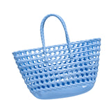 Maxbell Womens Woven Tote Bag Lightweight Summer Beach Handbag for Vacation Shopping Light Blue