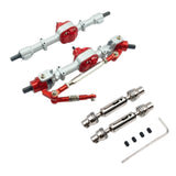 Maxbell 1:12 Scale RC Front and Rear Axle Housing Complete Axle Set for D90 MN98 D96 silver