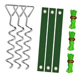 Maxbell Tree Stake Kit Easy to Install Accessories for Canopies Camping Tents Garden Silver Light Green