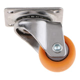 Maxbell 4x Nylon All Swivel Caster Wheels Plate Caster for Trolleys Wheel Orange 1"