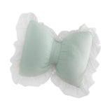 Maxbell Bowknot Throw Pillow Cute Soft Decorative Waist Pillow for Sofa Nursery Bed Green