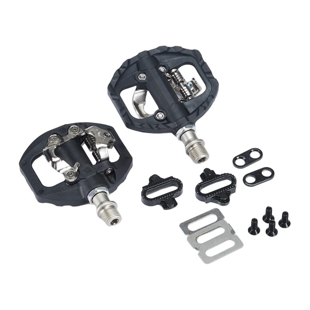 Maxbell Maxbell Double Use Clipless Pedals & Flat Pedal Fits Shimano SPD Mountain Bike