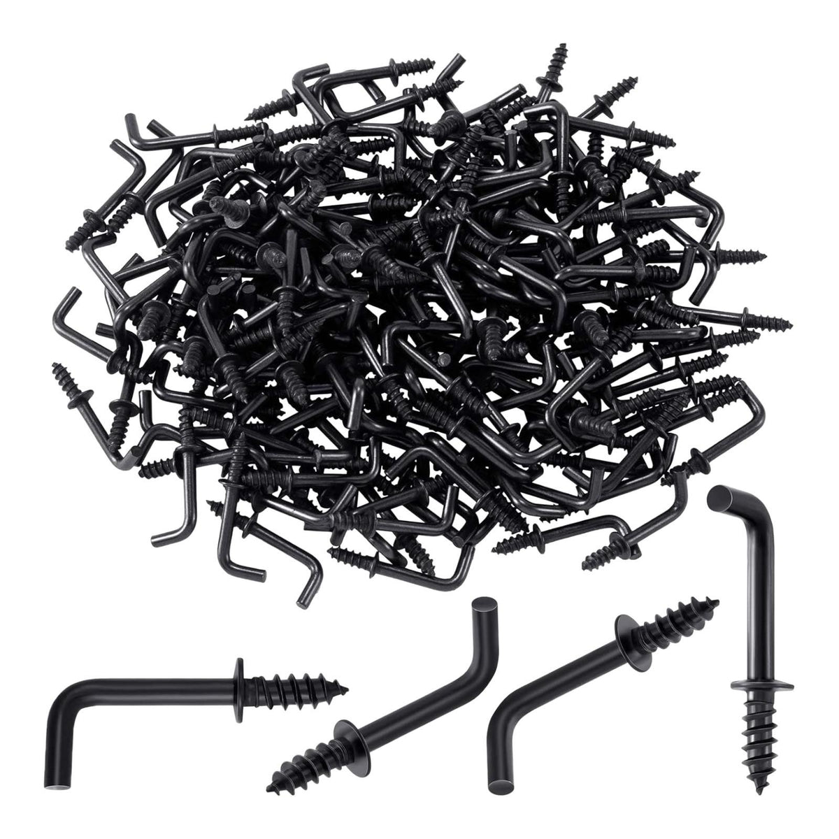 Maxbell 100 Pieces Mini L Shaped Right Angle Screw Hooks Multifunctional Medal Hooks M3.4x40mm