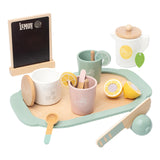 Maxbell Wooden Tea Set Developmental Toy Kitchen Tableware Set for Kindergarten Kids