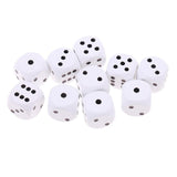 Maxbell 10Pieces Wooden Dice D6 Six Sided Dotted Dice for Dungeons and Dragons White - Aladdin Shoppers