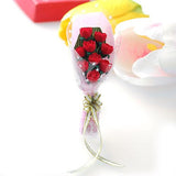 Maxbell 6x1/12 Dollhouse Miniature Clay Rose Flower Red Bouquet OP044